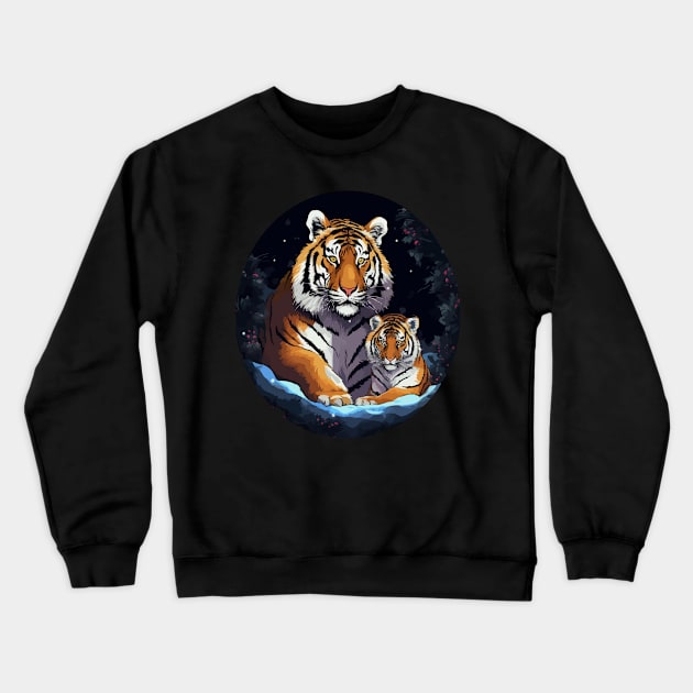 Siberian Tiger Fathers Day Crewneck Sweatshirt by JH Mart